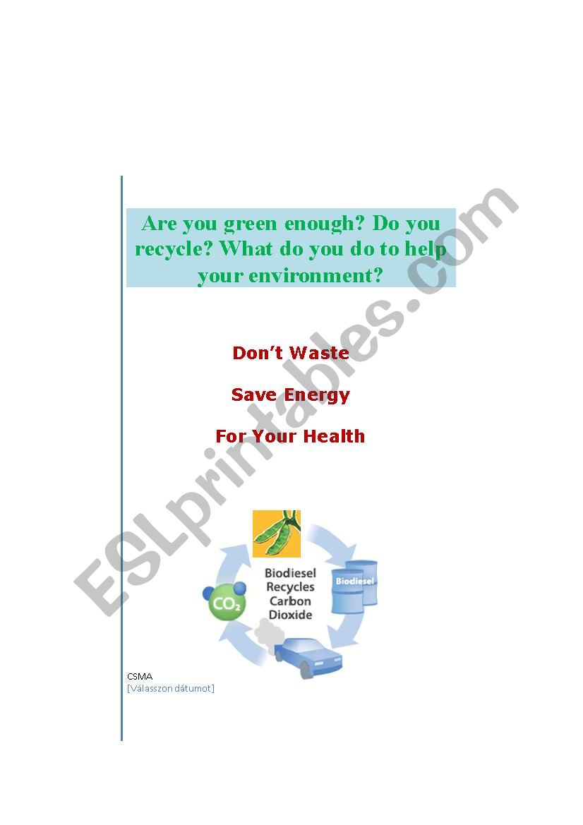 Save the environment worksheet