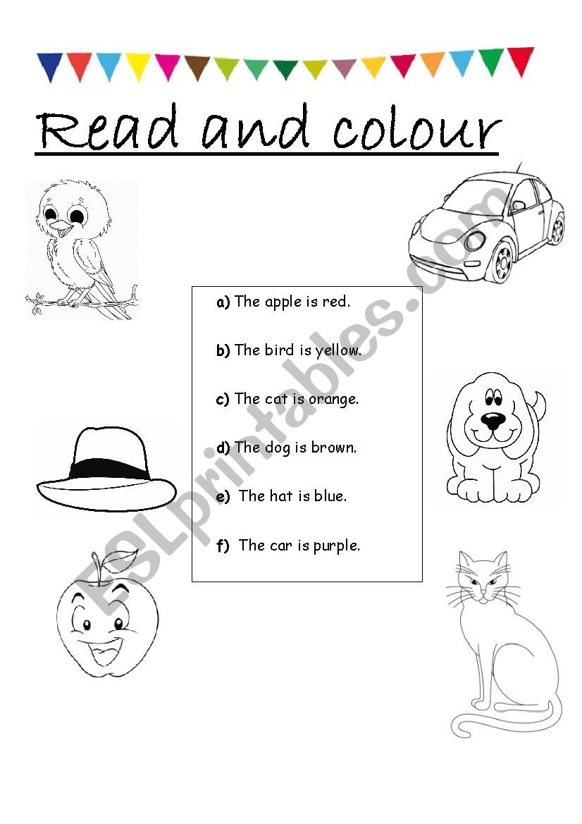 Read And Color Esl Worksheet By Elianapoloni
