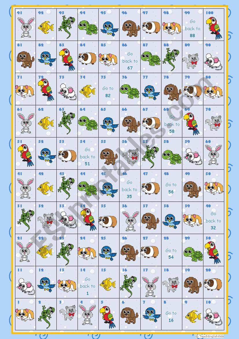 Pets - Boardgame worksheet