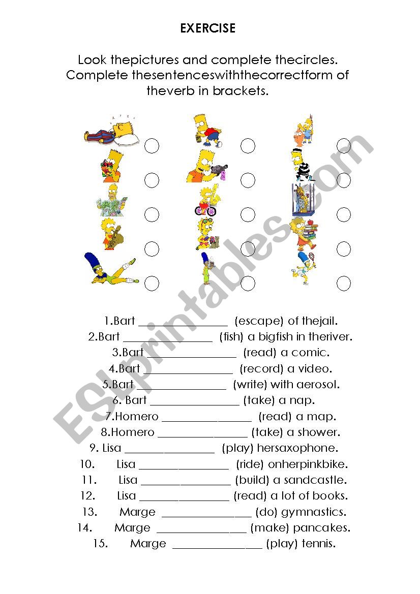 Present simple - The Simpson worksheet