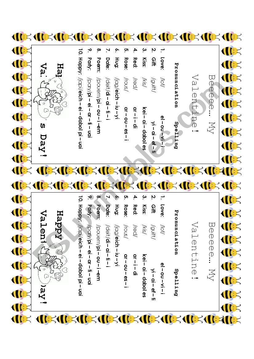 Spelling bee activity worksheet