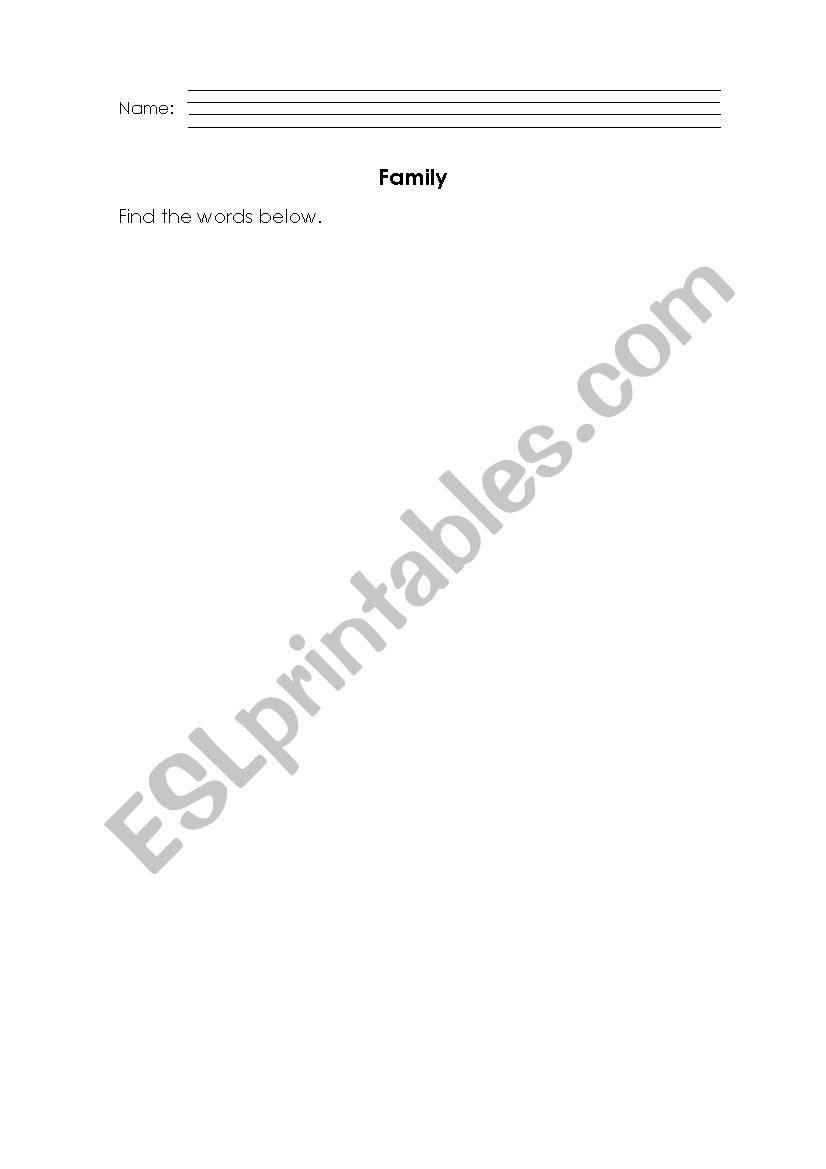 Family members worksheet