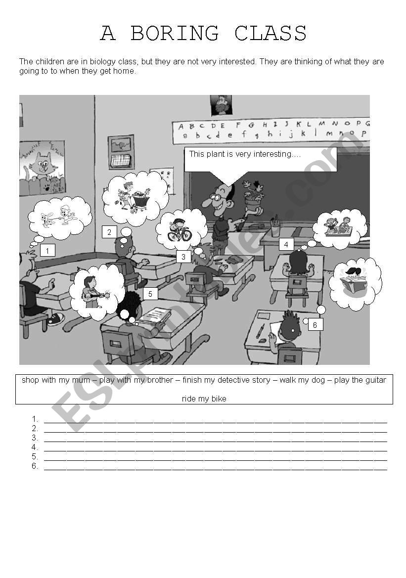 A BORING CLASS worksheet