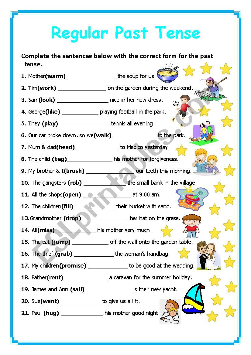 Regular Past Tense worksheet