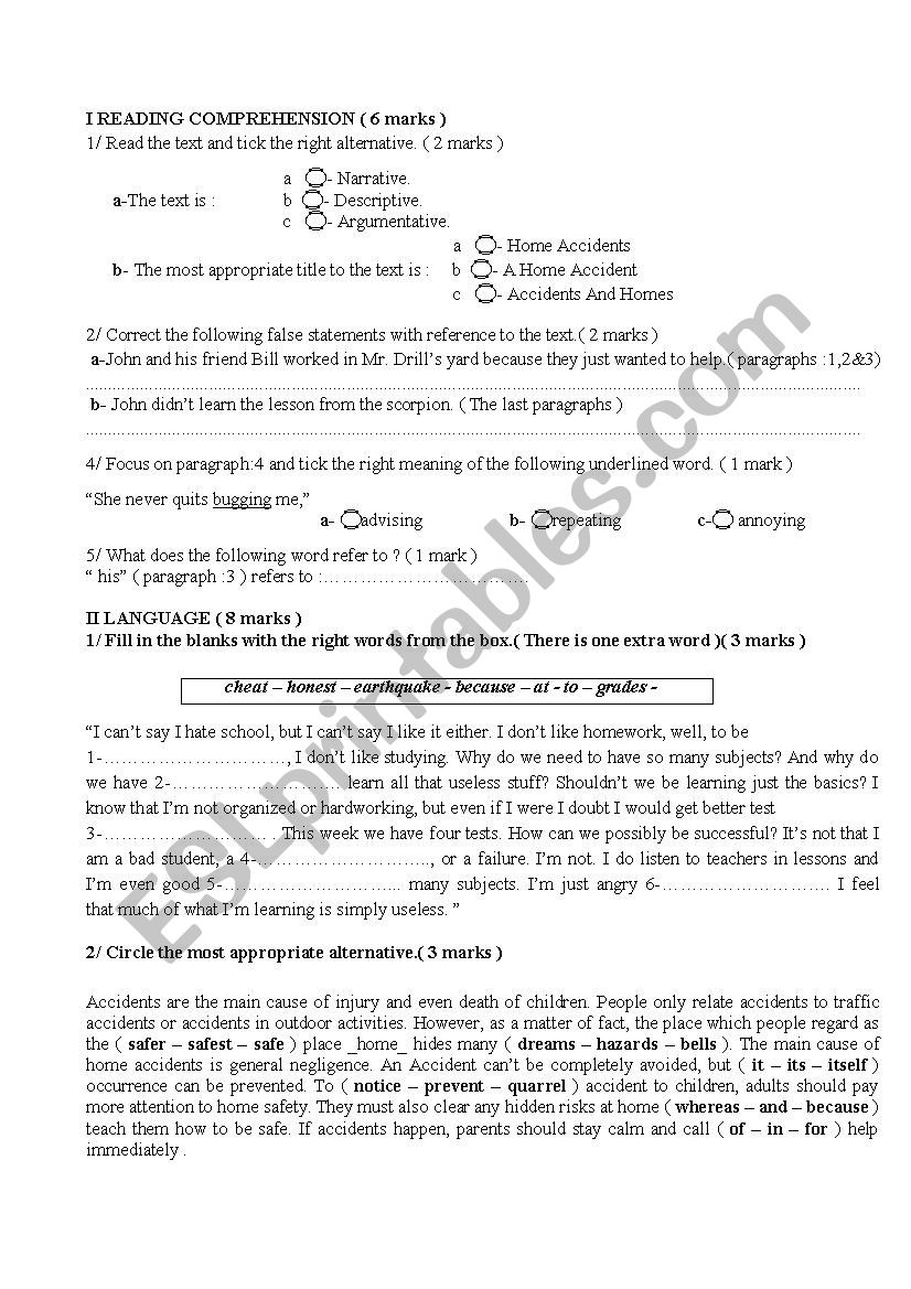 End-term test N1 worksheet