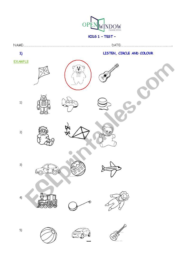 TOYS worksheet