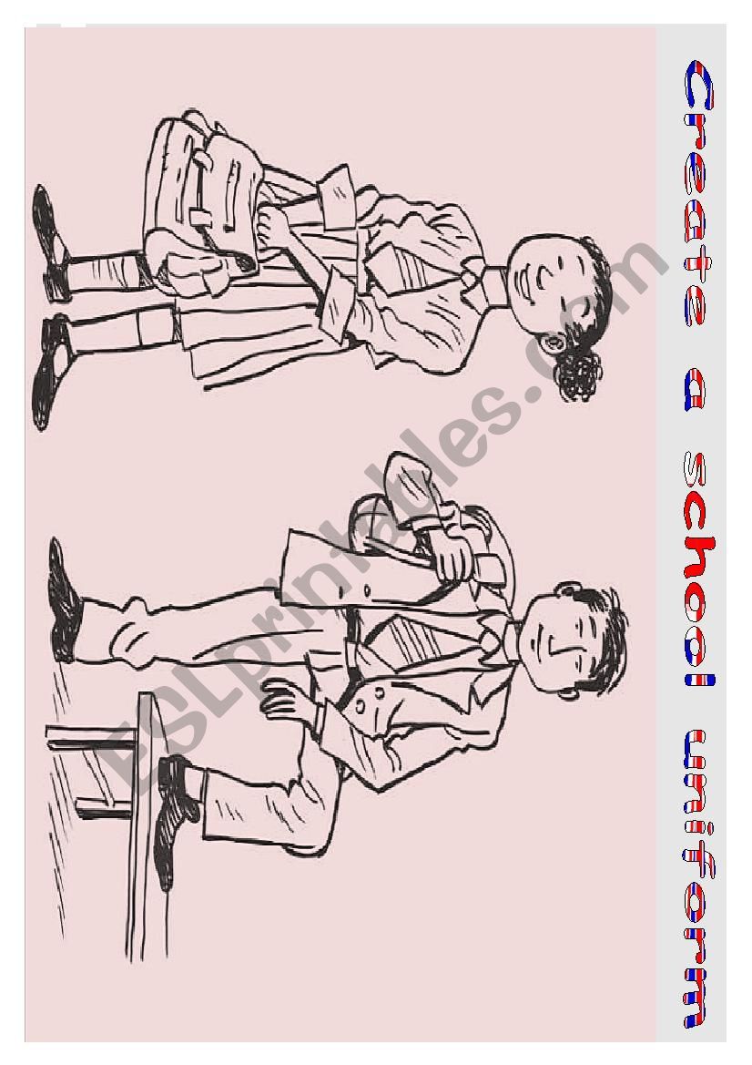 Create a school uniform : colour, draw, describe and invent a pupil Â´s identity