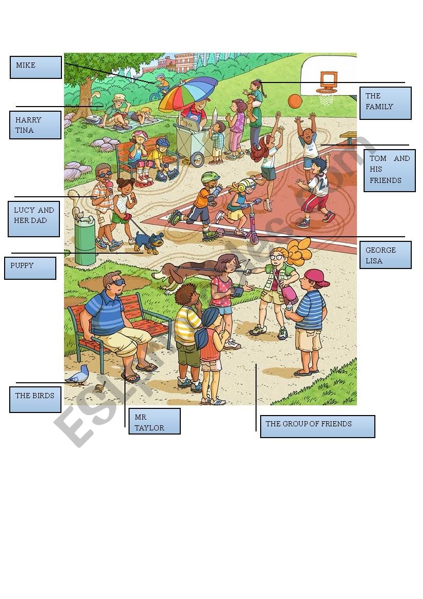 At the park worksheet