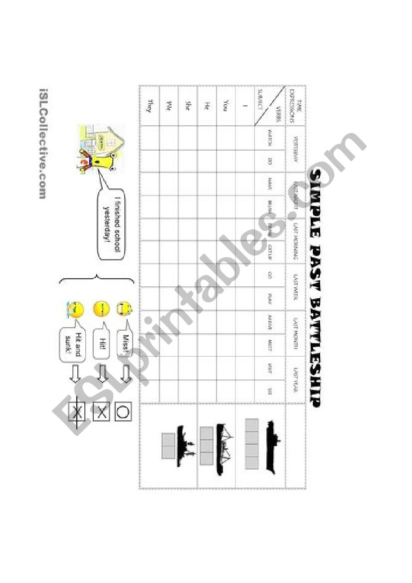 Battleship game to learn Past Simple