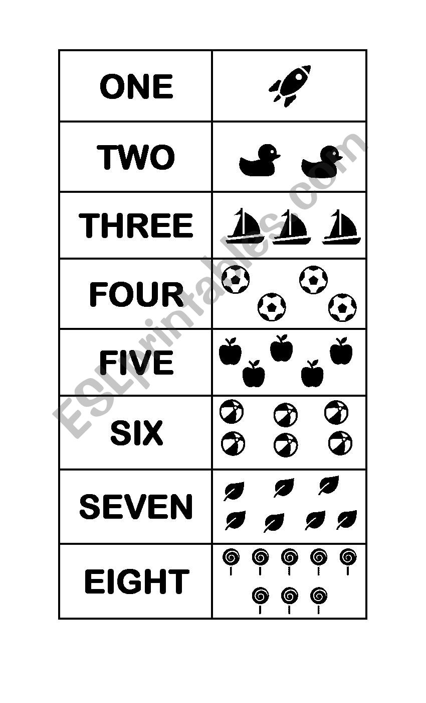 Memory game (Numbers) worksheet