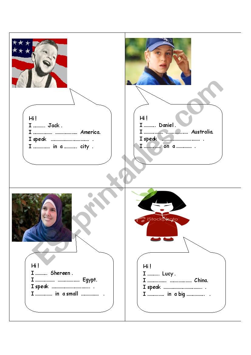 Where do you come from? worksheet