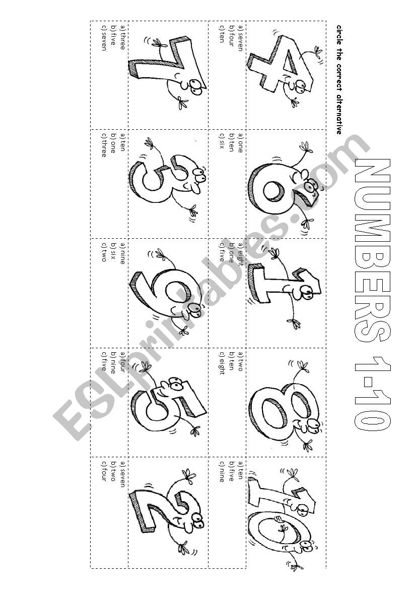 circle the correct number worksheet