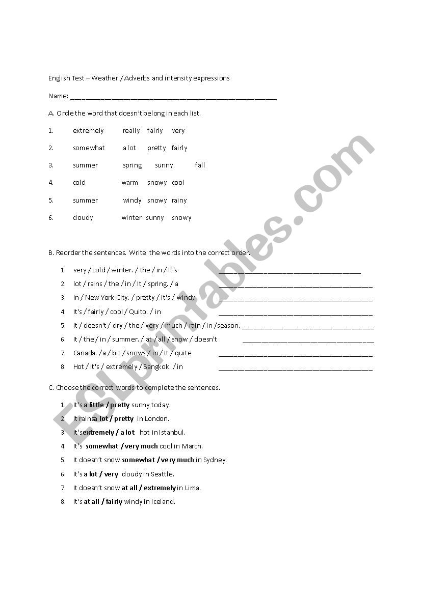 adverbs of frequency for weather 