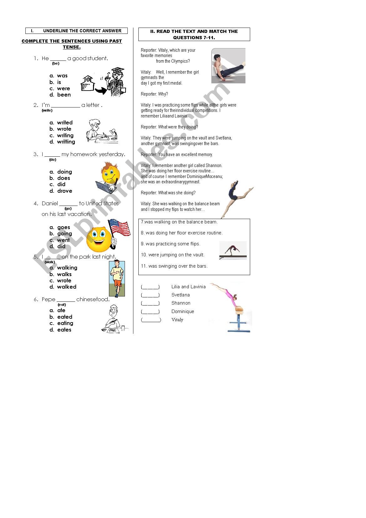 PAST TENSE worksheet