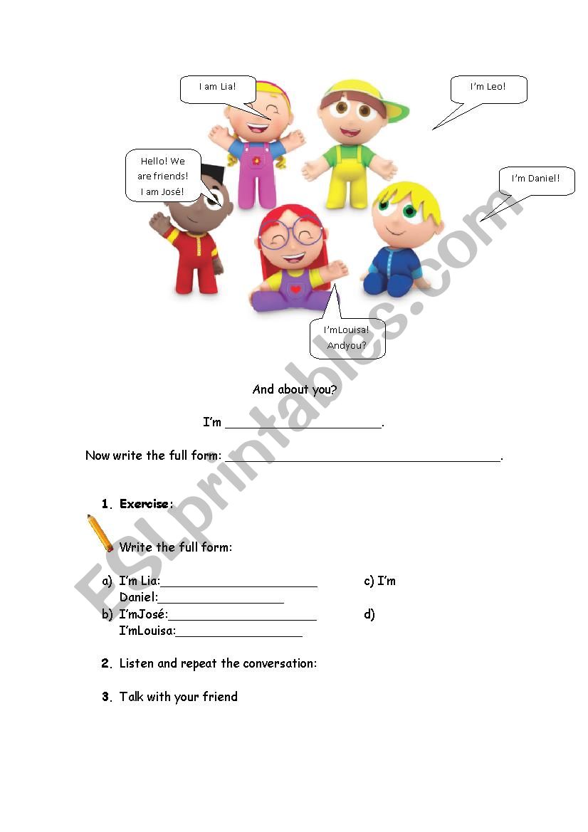 Greetings  worksheet