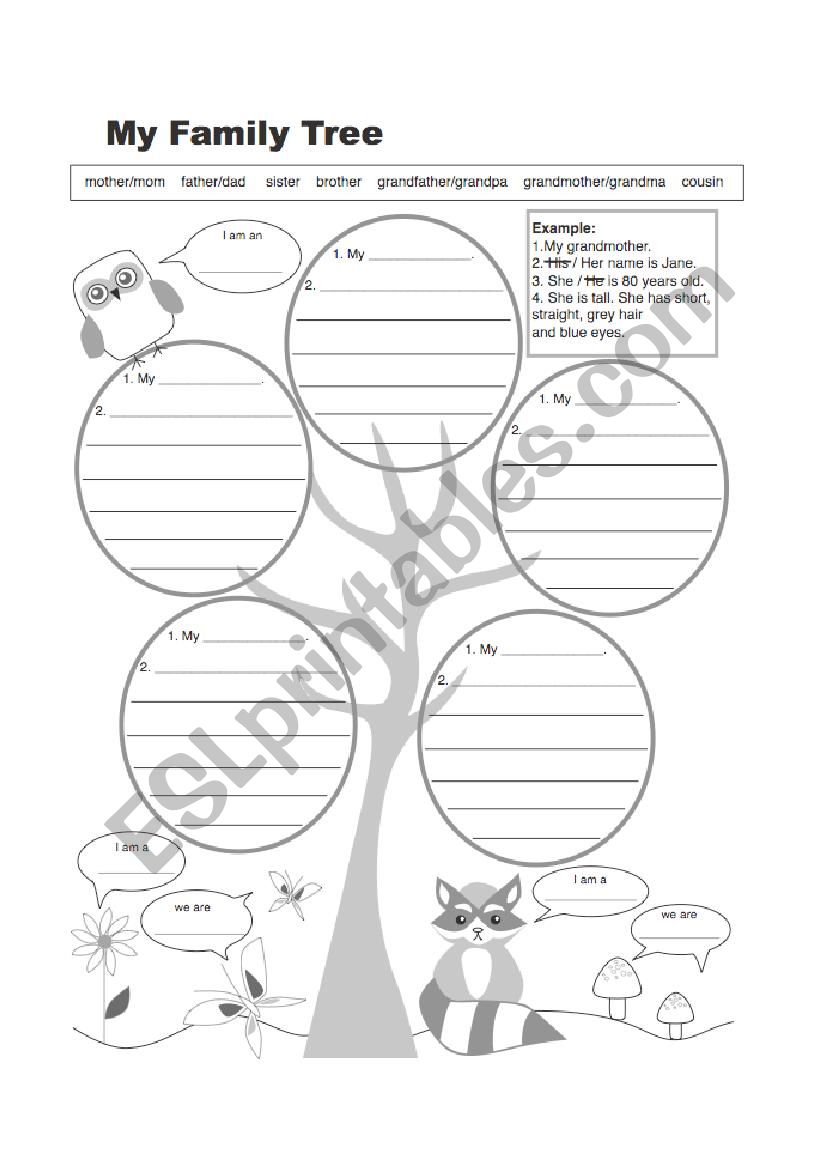 Family Tree worksheet