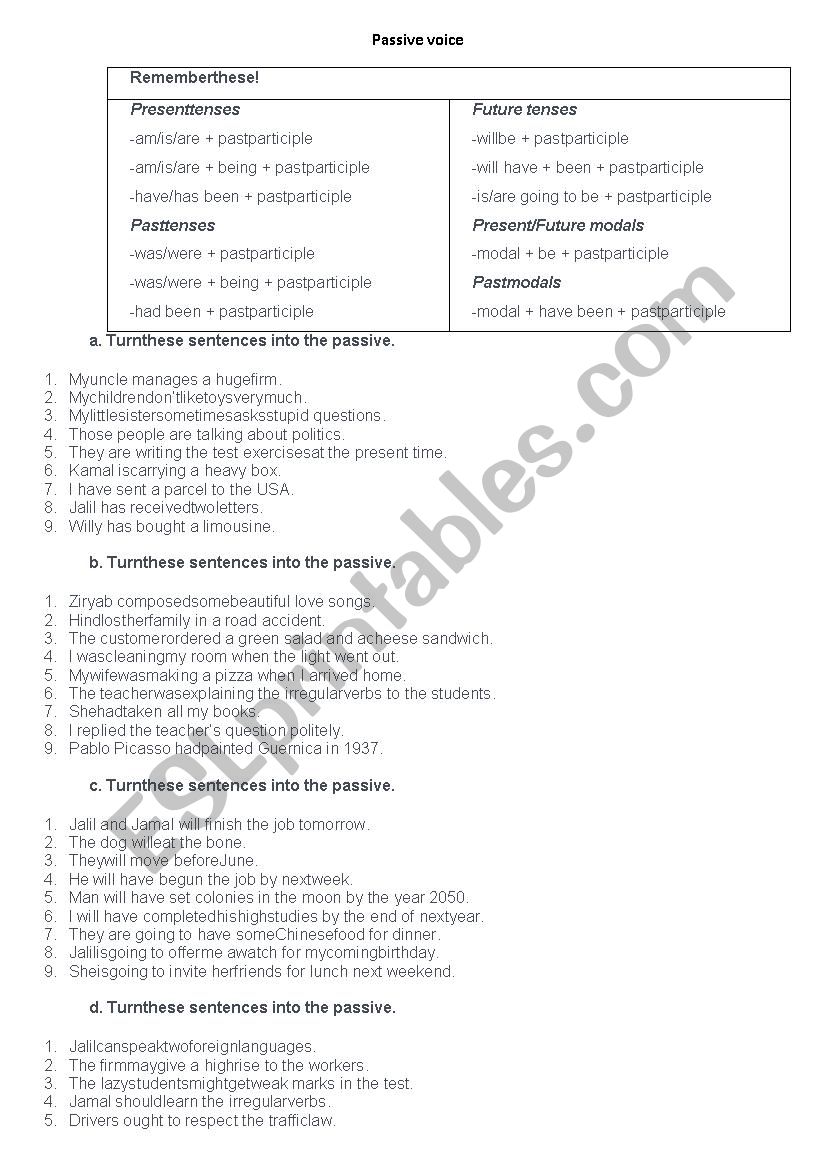 passive voice rules and practice