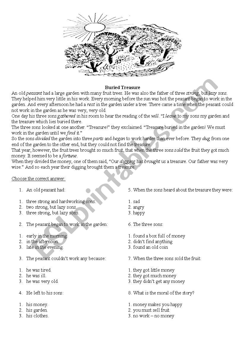 Reading task worksheet