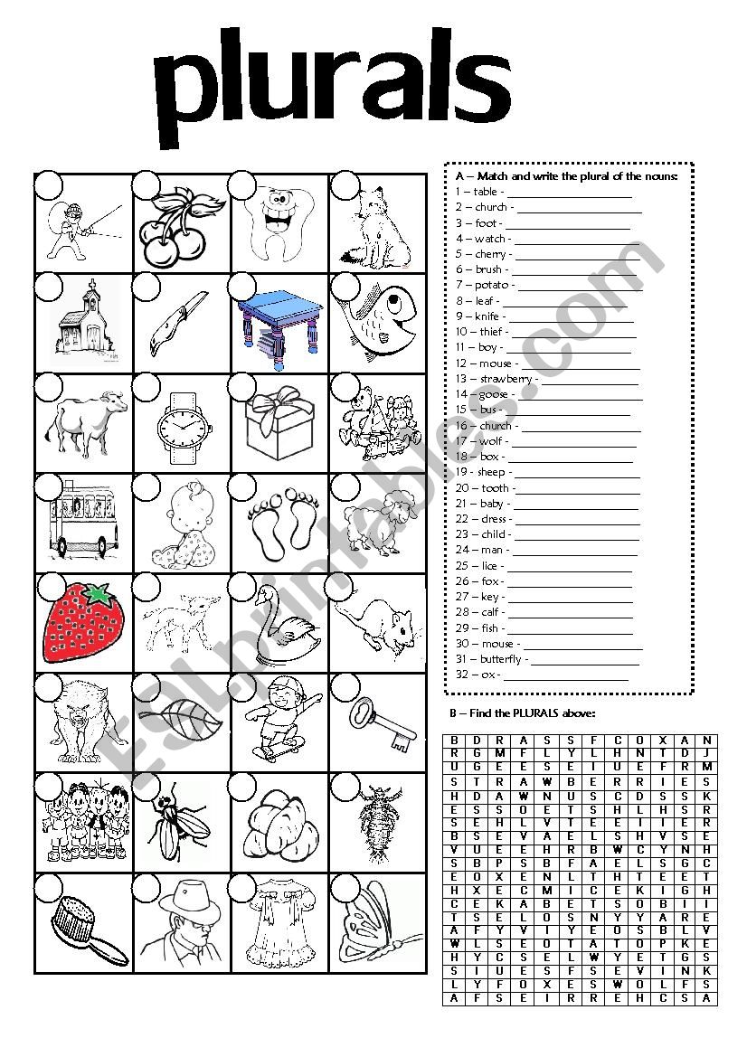 Plurals worksheet