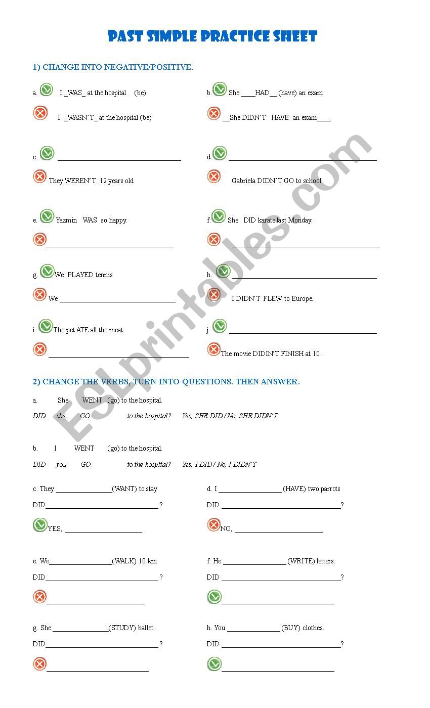 Past Simple activities  worksheet