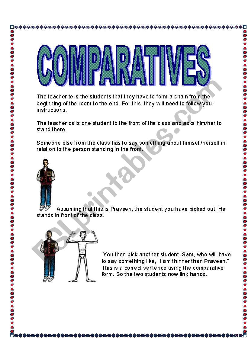 Comparatives- A GAME worksheet