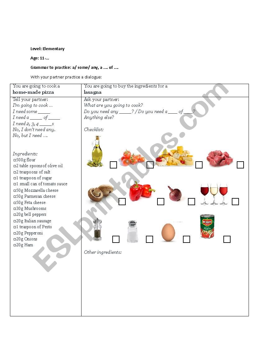 A-some-any + partitives Speaking activity