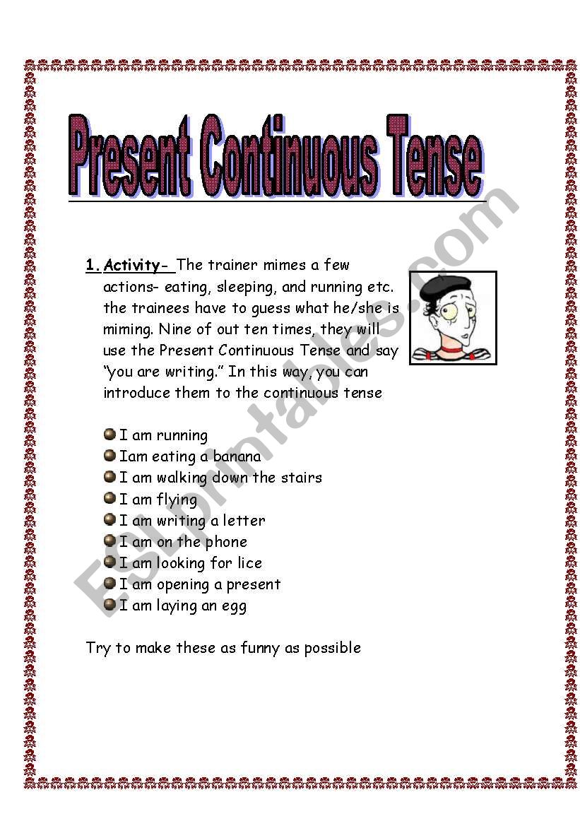 Present Continuous Tense worksheet