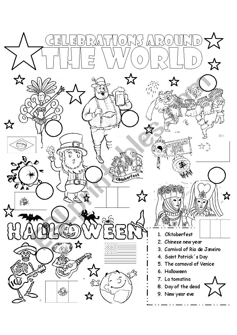 celebrations around the world worksheet