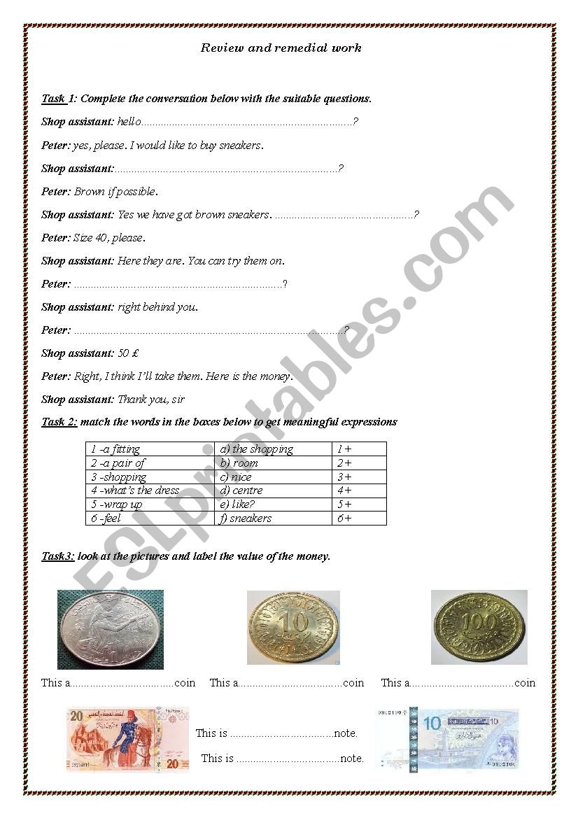 review and remedial work 8th form module 4