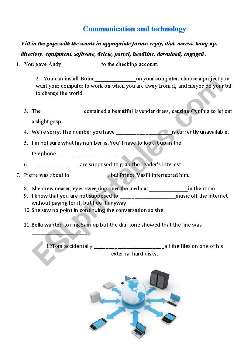 Communication and technology worksheet