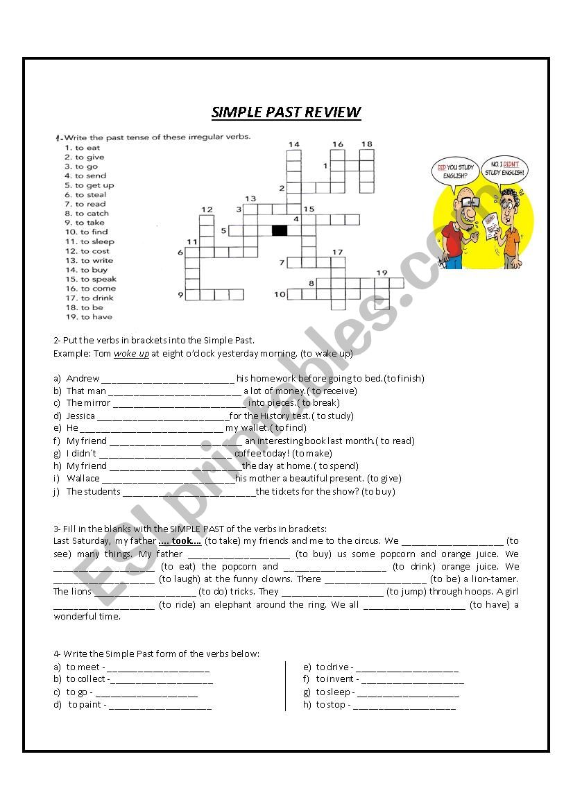 Simple Past (Affirmative, Interrogative and Negative Forms) Review