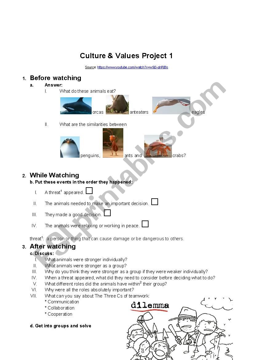 Teamwork worksheet