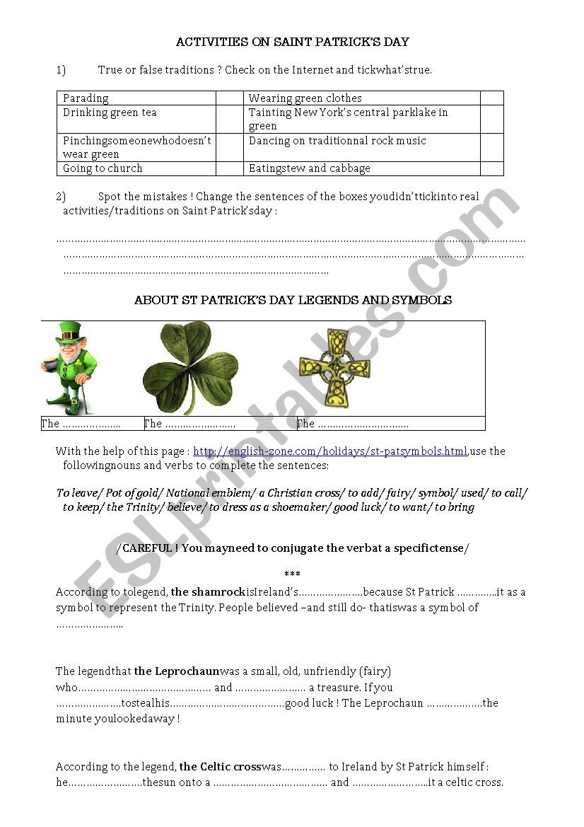 Activities for St Patricks Day