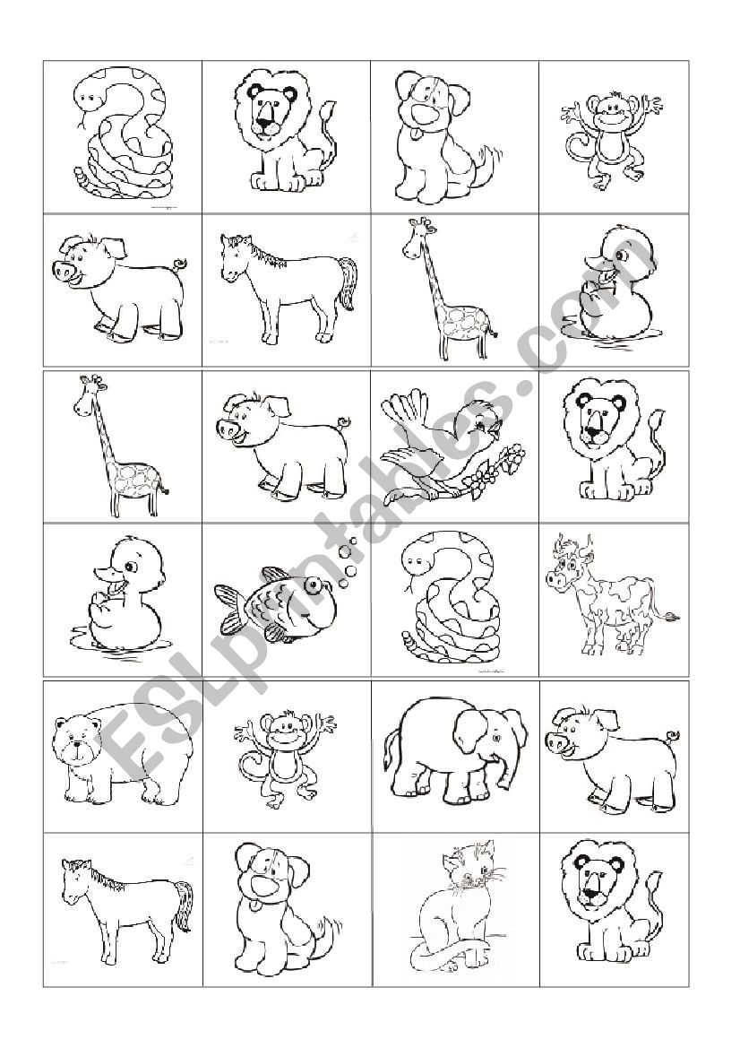 Animals BINGO worksheet