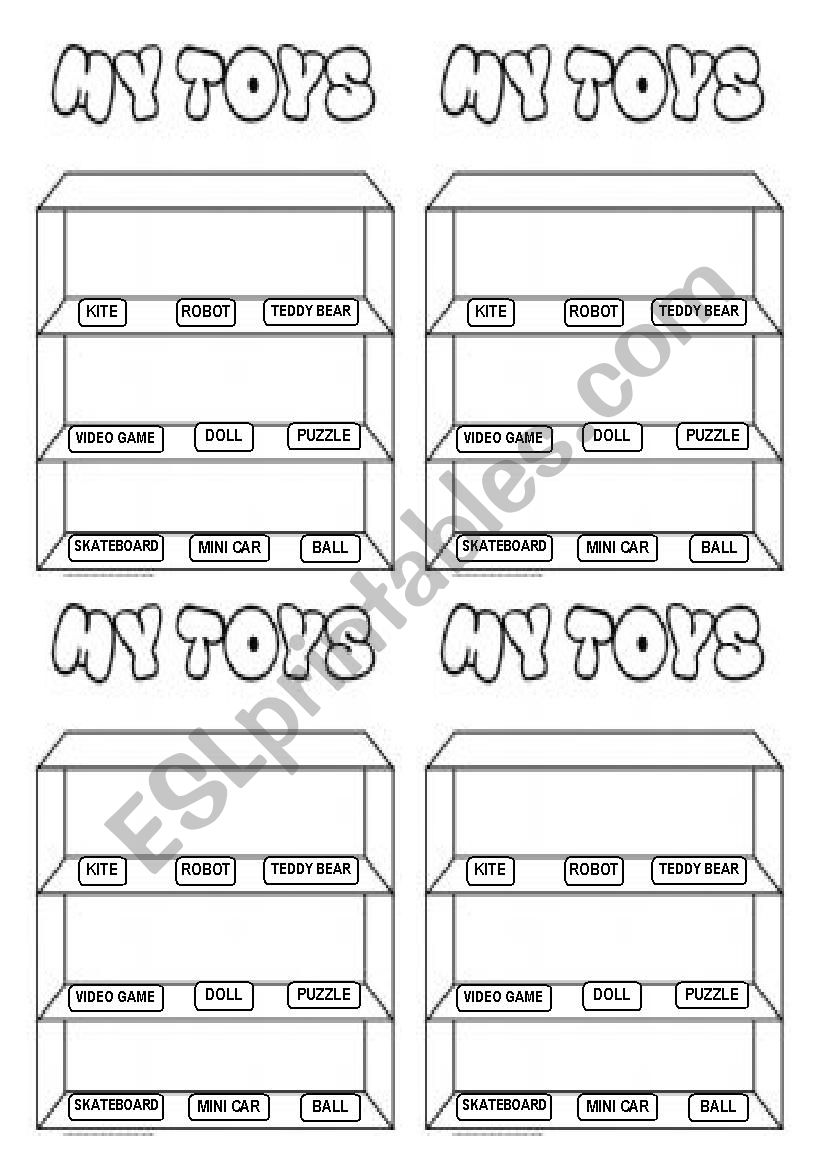 TOY SHELF worksheet