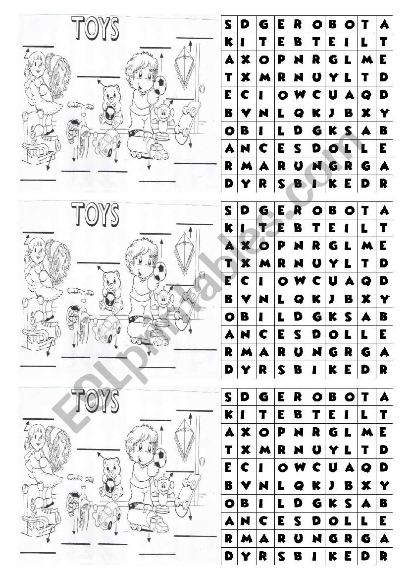 Toy wordsearch worksheet