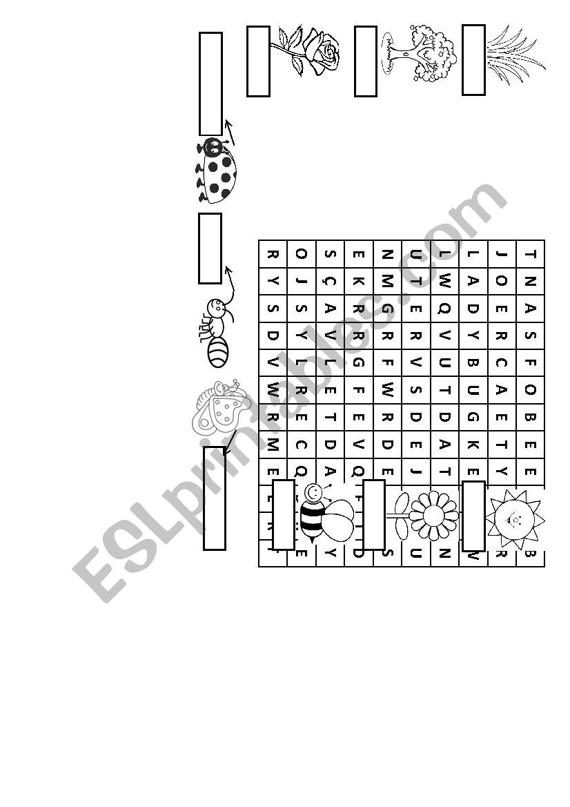 Garden wordsearch worksheet