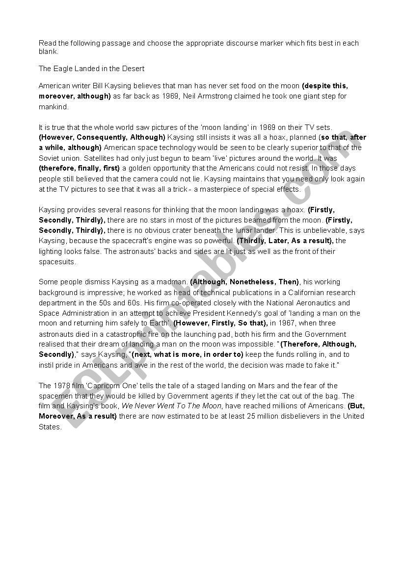 Conjunctions worksheet