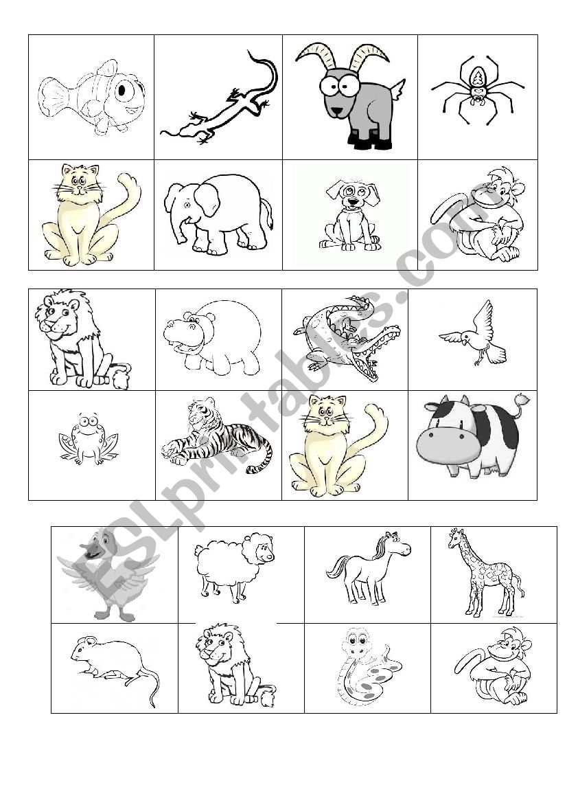 Bingo worksheet