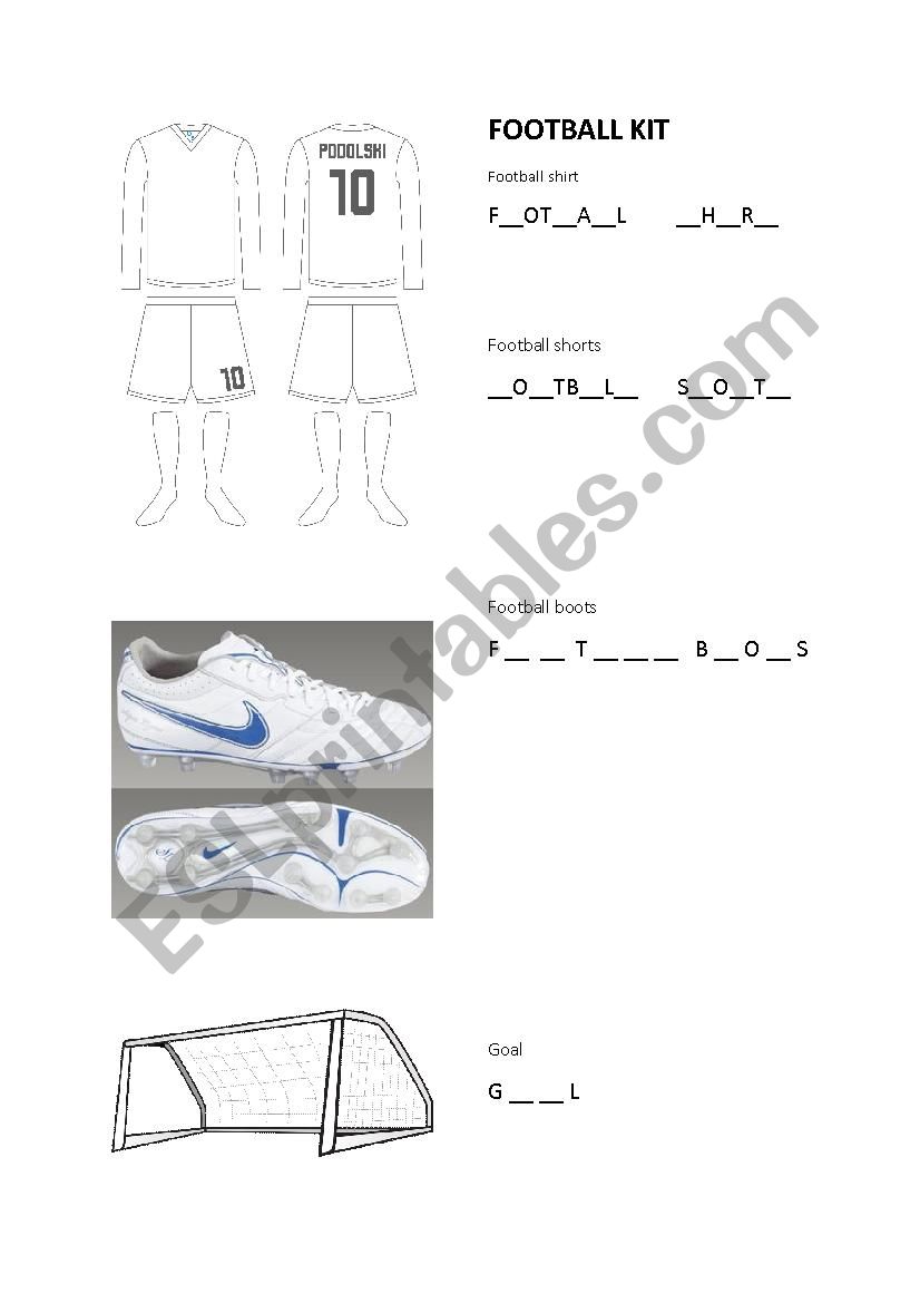 Football Kit worksheet