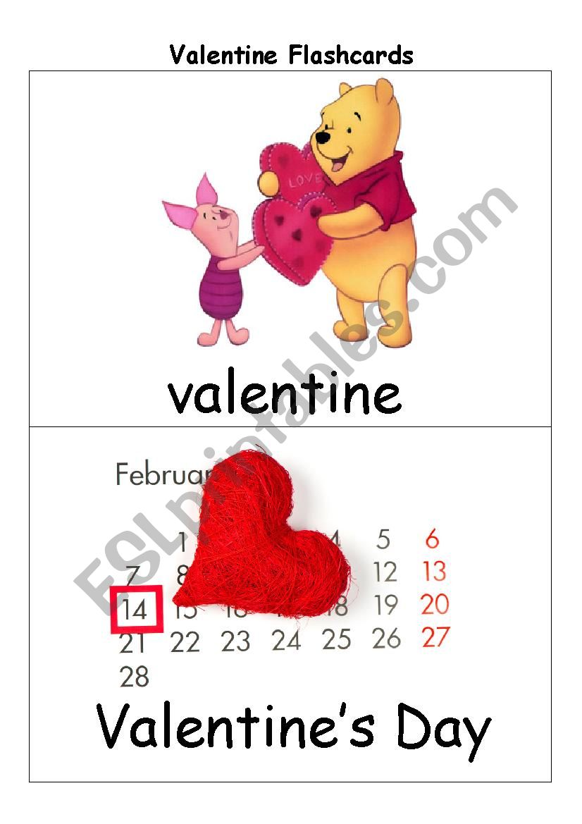 Valentine Flashcards worksheet