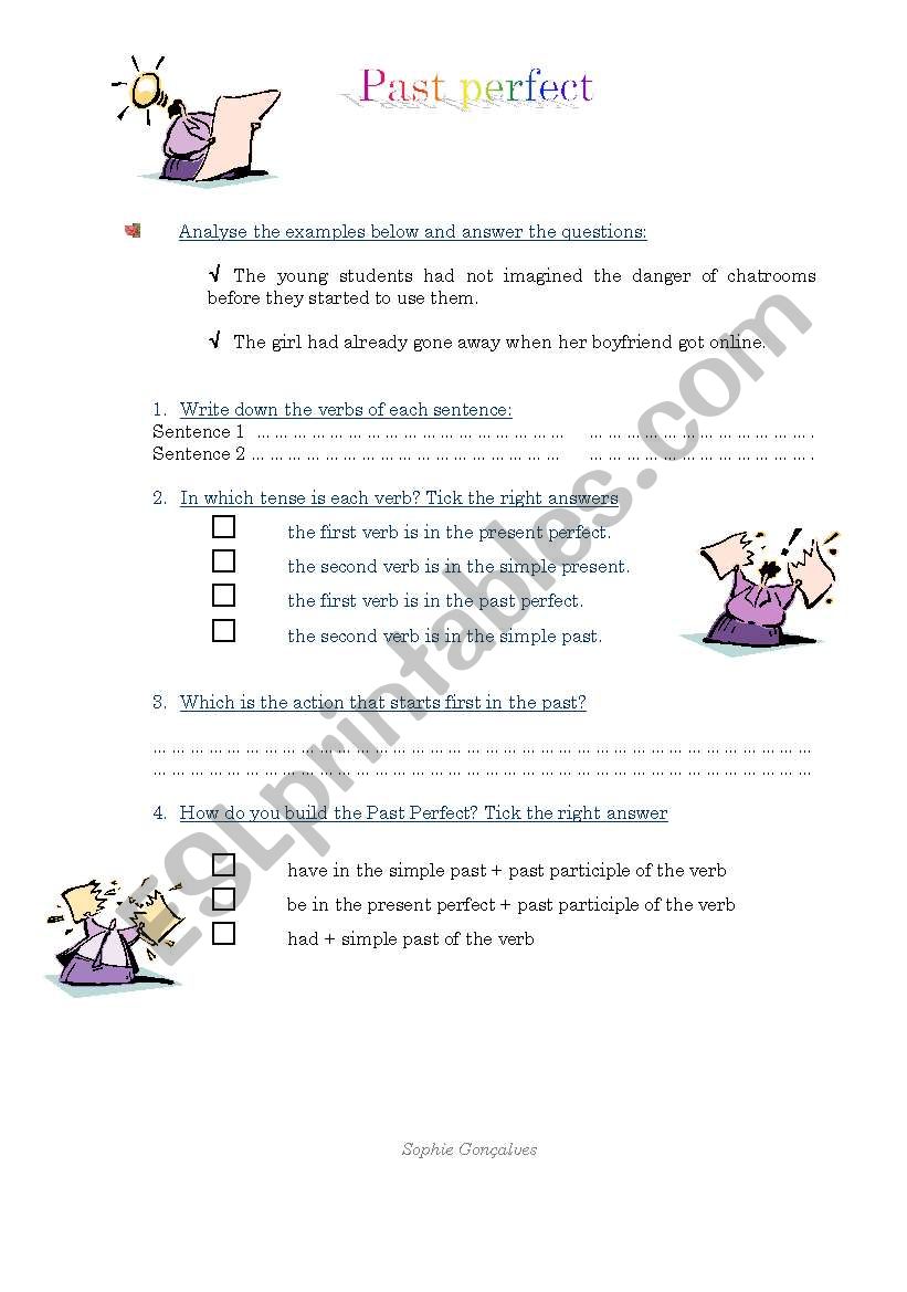 Past perfect  worksheet