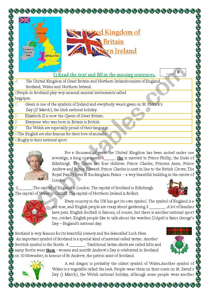 The United Kingdom worksheet