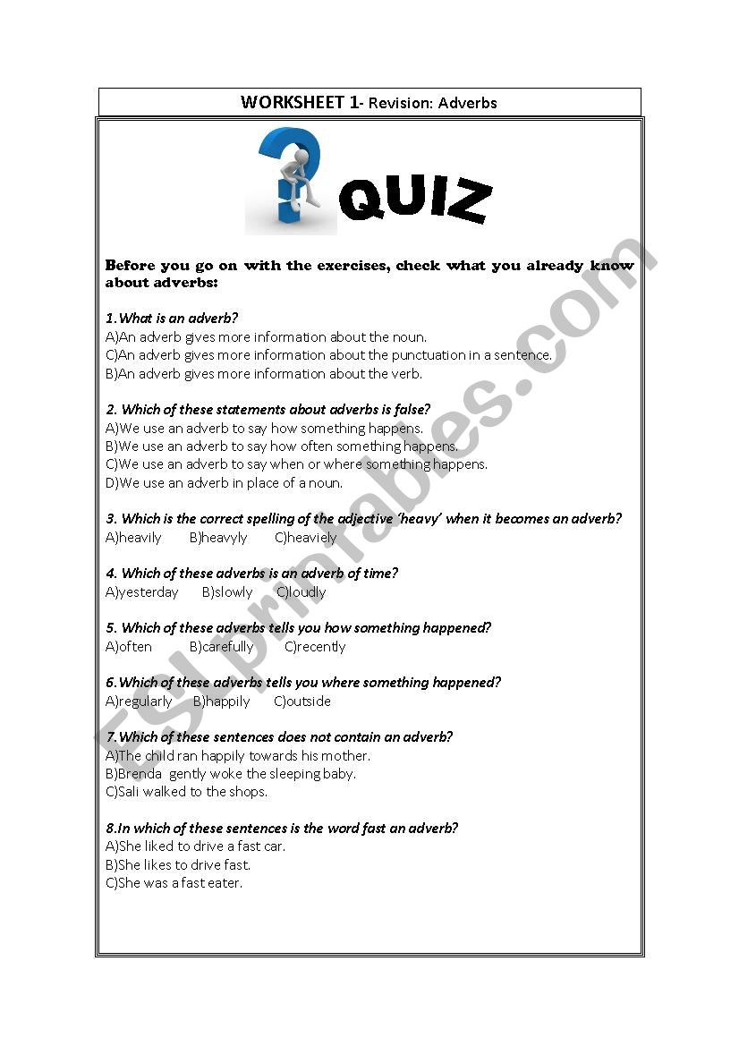 Revision worksheet