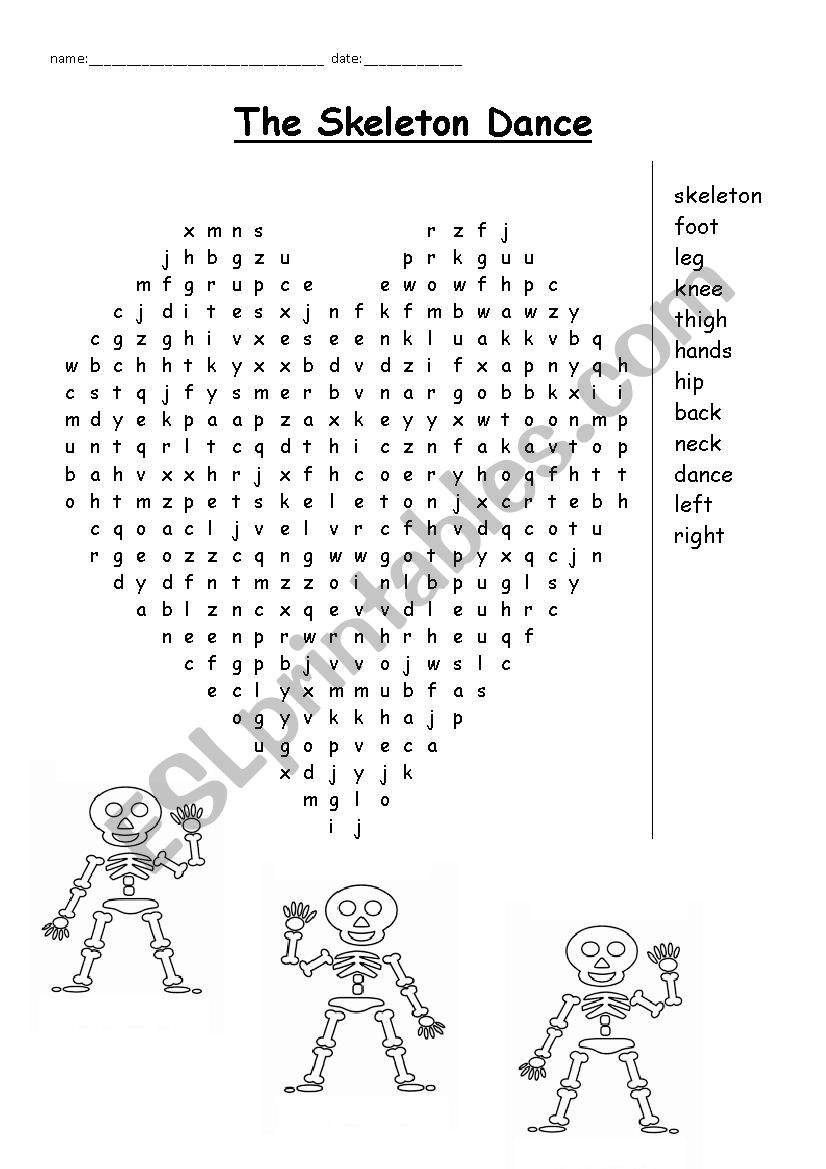 The Skeleton Dance worksheet