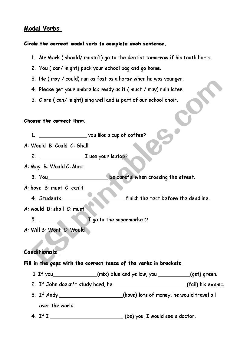 Grammar revision sheet worksheet