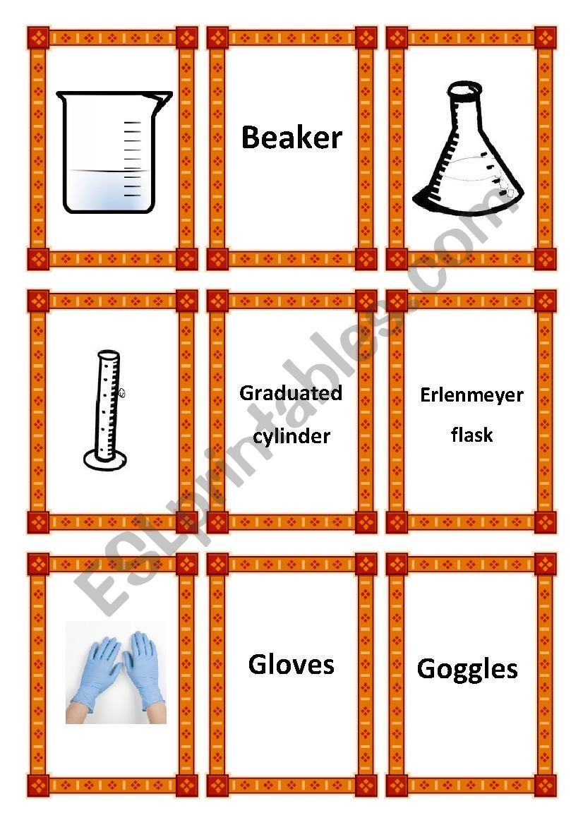 Lab Equipment Cards worksheet