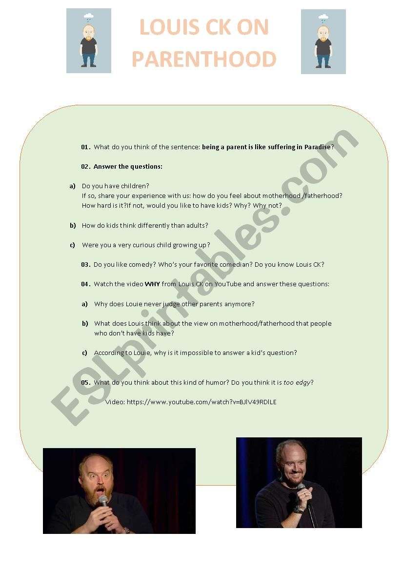 WHY - Louis CK on parenthood worksheet