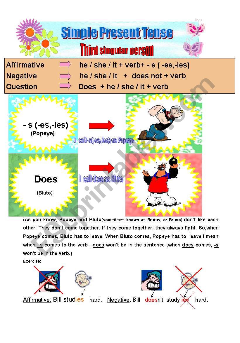 Simple present tense (third singular person) 30.07.2008 