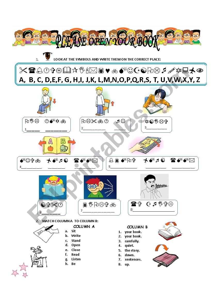 Classroom language worksheet